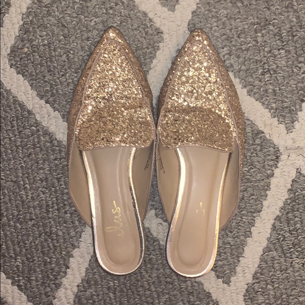Rose Gold Glitter Mules